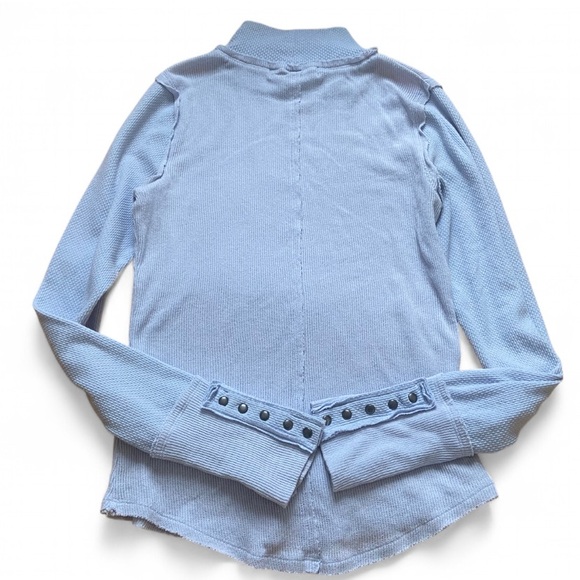 WE THE FREE Free People Women’s Jojo long sleeve thermal Light Blue Knit Medium - Picture 5 of 8
